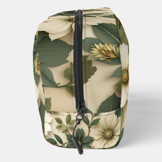 Toiletry bag green flowers pattern  ドップキット (右)