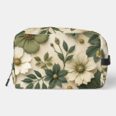 Toiletry bag green flowers pattern  ドップキット (裏面)