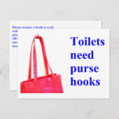 Toilets need purse hooks シーズンポストカード (正面/裏面)