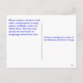 Toilets need purse hooks シーズンポストカード (裏面)