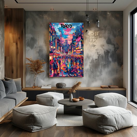 Tokio: Old Meets New - Colores Vibrantes ポスター