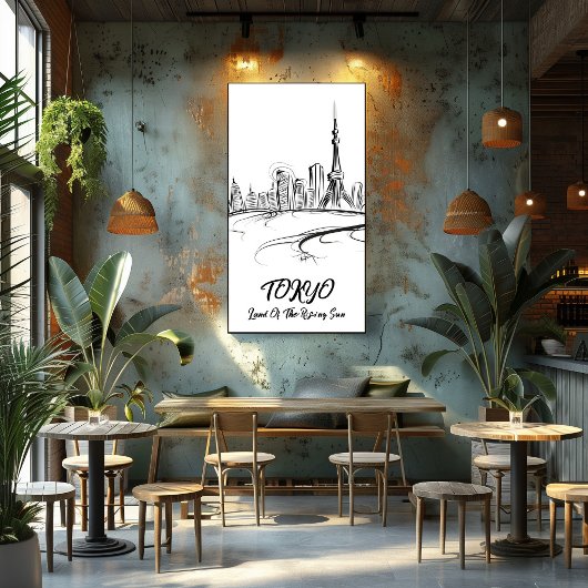 Tokio: Tierra del Sol Naciente - Arte Lineal ポスター