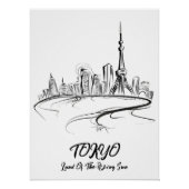 Tokio: Tierra del Sol Naciente - Arte Lineal ポスター (正面)
