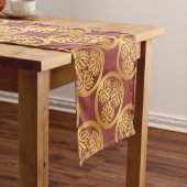 Tokugawa Aoi月曜日の赤の日本のな家紋の金ゴールド ショートテーブルランナー (インサイチュ)