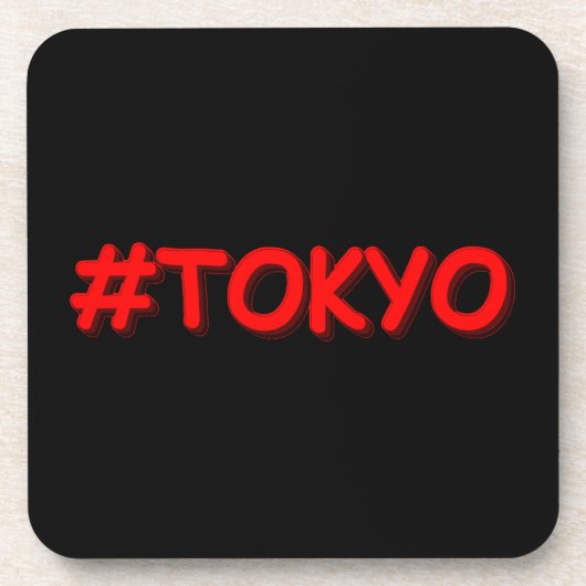 「#Tokyo」かわいいデザイン。買今 コースター (正面)