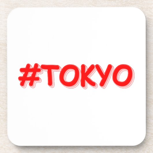 「#Tokyo」かわいいデザイン。買今 コースター (正面)