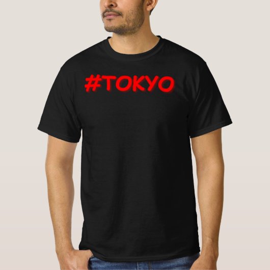 「#Tokyo」かわいいデザイン。買今 Tシャツ (正面)