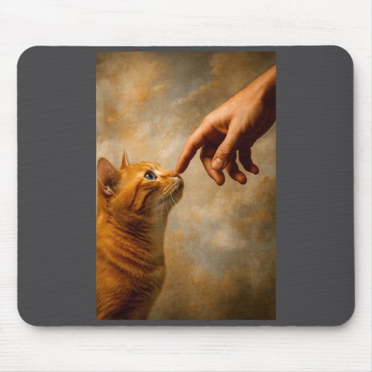 Tokyo Cat In Straw Hat With Tea Cup Skytree City V マウスパッド (正面)