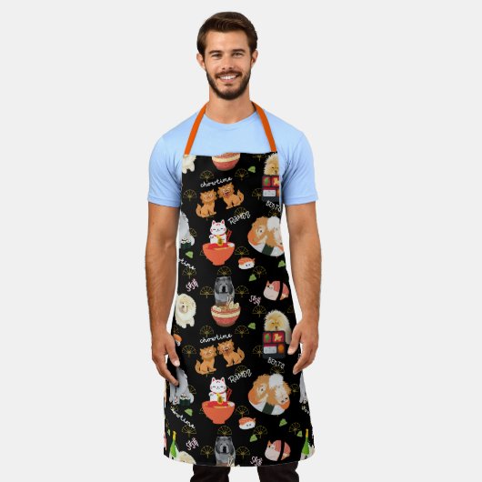 TOKYO CHOWTIME CHOWオールオーバープリントエプロン エプロン (着用した状態)