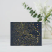 Tokyo City Japan Map Minimal Postcard ポストカード (スタンド正面)