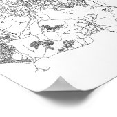 Tokyo, Japan （黒と白） ポスター (角)