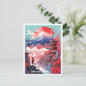 Tokyo Japan Art Vintage Travel Illustration ポストカード (スタンド正面)