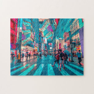 Tokyo Japan Colorful Lights Shopping Road ジグソーパズル