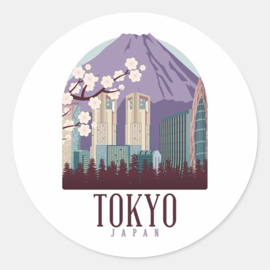 Tokyo Japan Japan Vintage Travel ラウンドシール (正面)