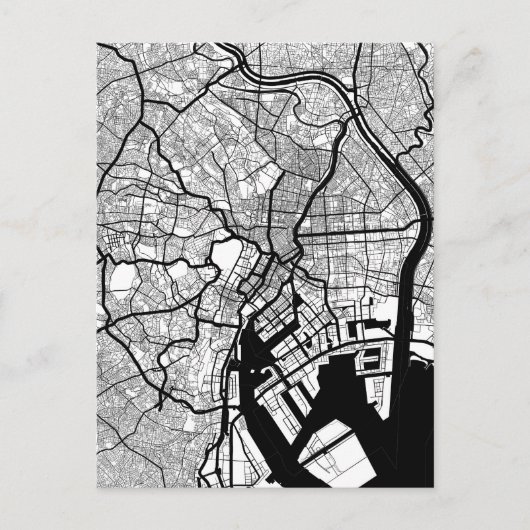 Tokyo Japan Map ポストカード (正面)