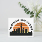 Tokyo Japan Sunset Custom Vacation ポストカード (スタンド正面)