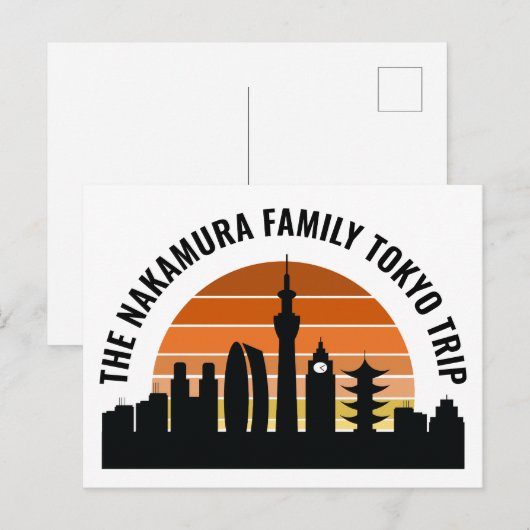 Tokyo Japan Sunset Custom Vacation ポストカード (正面/裏面)