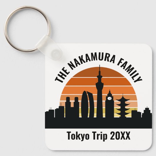 Tokyo Japan Sunset Custom Vacation Souvenir キーホルダー (正面)