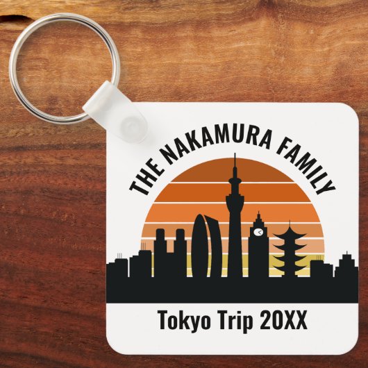 Tokyo Japan Sunset Custom Vacation Souvenir キーホルダー (正面)