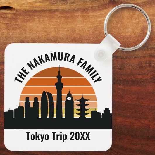 Tokyo Japan Sunset Custom Vacation Souvenir キーホルダー (裏面)