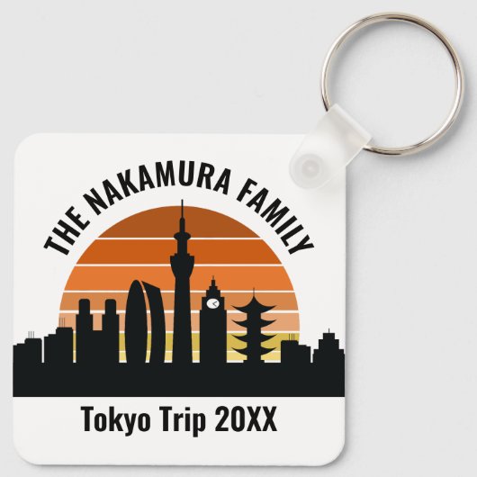 Tokyo Japan Sunset Custom Vacation Souvenir キーホルダー (裏面)