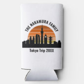 Tokyo Japan Sunset Custom Vacation Souvenir スリム缶クーラー (裏面)