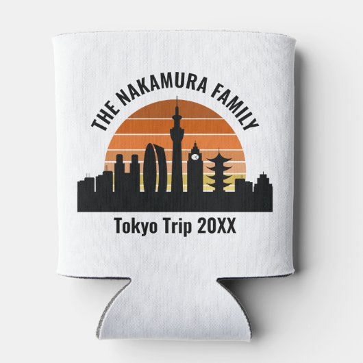 Tokyo Japan Sunset Custom Vacation Souvenir 缶クーラー (裏面)