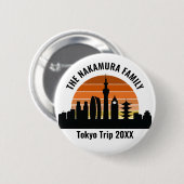 Tokyo Japan Sunset Personalized Vacation 缶バッジ (正面&裏面)