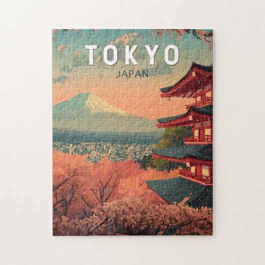 Tokyo Japan Travel Art Vintage ジグソーパズル (縦)