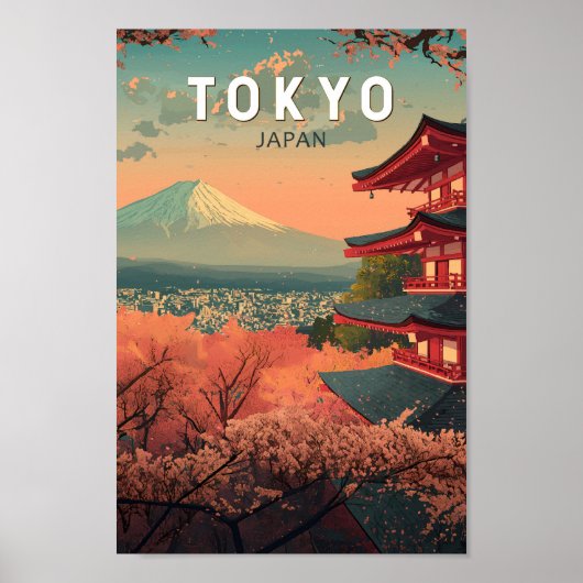 Tokyo Japan Travel Art Vintage ポスター (正面)