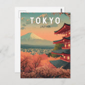 Tokyo Japan Travel Art Vintage ポストカード (正面/裏面)