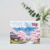 Tokyo Japan Vintage Travel Art ポストカード (スタンド正面)