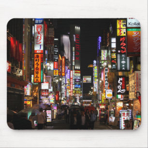 Tokyo neons by night Japan マウスパッド