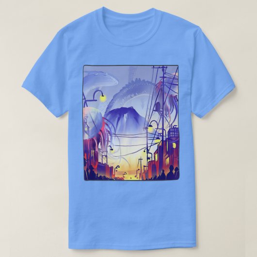 Tokyo Night Anime Asian City Japan Art Har Tシャツ (デザイン正面)