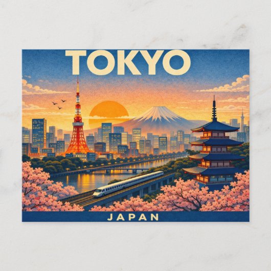 Tokyo Retro Travel Postcard ポストカード (正面)