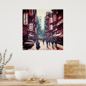 Tokyo street  poster ポスター (キッチン)