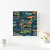  Tokyo Street Racing Pattern スクエア壁時計 (ホーム)