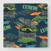  Tokyo Street Racing Pattern スクエア壁時計 (正面)