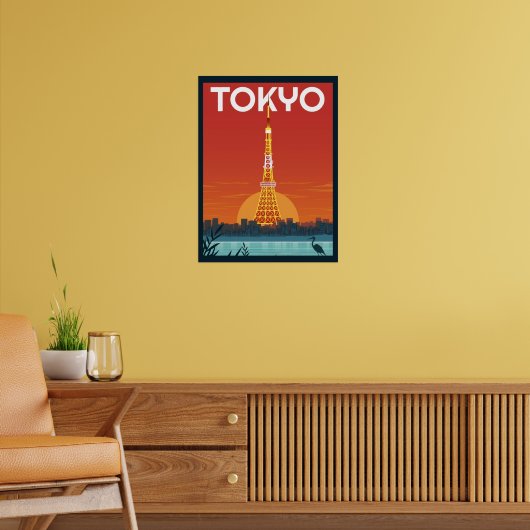 Tokyo Tower Japan travel Retro gifts ポスター (リビング2)