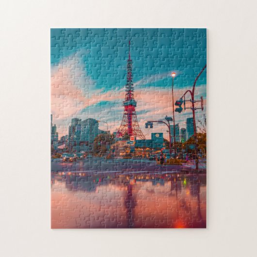 Tokyo Tower Minato-Ku Japan | Cityscape Sunset ジグソーパズル (縦)