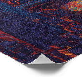 Tokyo Tower Pointillism Skyline Sunset Art ポスター (角)