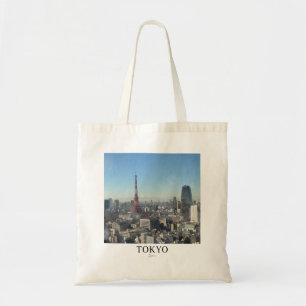 Tokyo Tower Watercolor Travel Poster Tote Bag トートバッグ