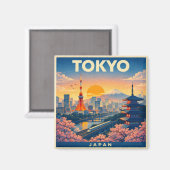 Tokyo Vintage Travel Poster Magnet マグネット (正面/裏面)