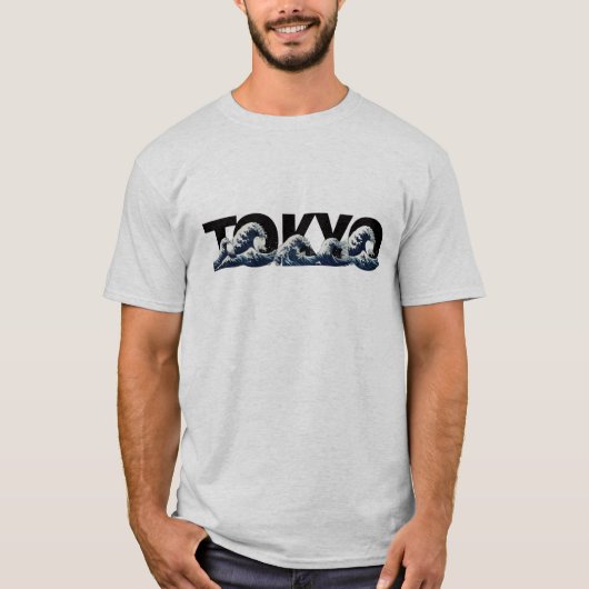 Tokyo Wave Graphic Men’s T-Shirt | Japanese Ocean Tシャツ (正面)