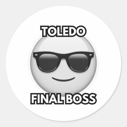 Toledo Final Boss Cool Emoji Sticker  ラウンドシール (正面)