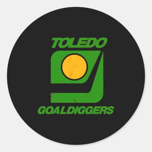 Toledo Goaldiggers 70s80s Hockey Team ラウンドシール (正面)