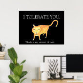 Tolerant Apathetic Orange Cat ポスター (ホームオフィス)