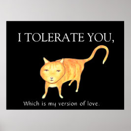 Tolerant Apathetic Orange Cat ポスター