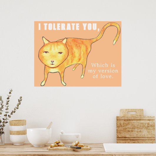 Tolerant Apathetic Orange Cat ポスター (キッチン)