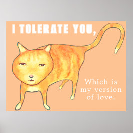 Tolerant Apathetic Orange Cat ポスター